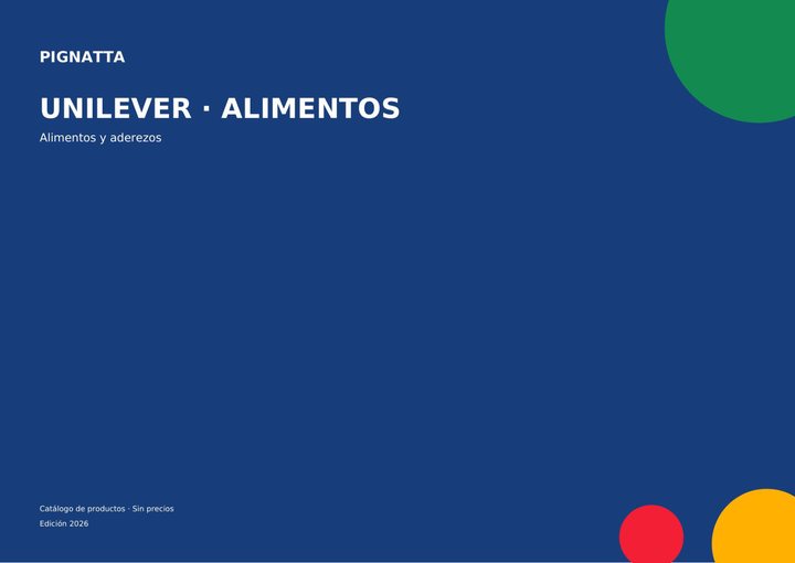 Portada del catálogo de alimentos Unilever 2026